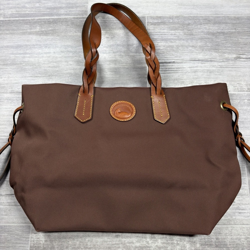 Dooney & Bourke Women's Nylon Shopper Tote HOBO Bag Braided Leather Handles